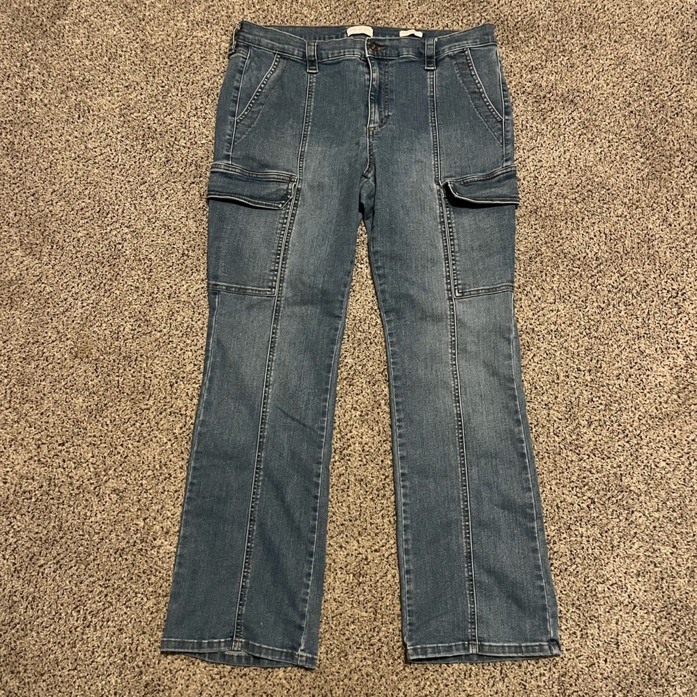 Women's Blue Cargo Jeans